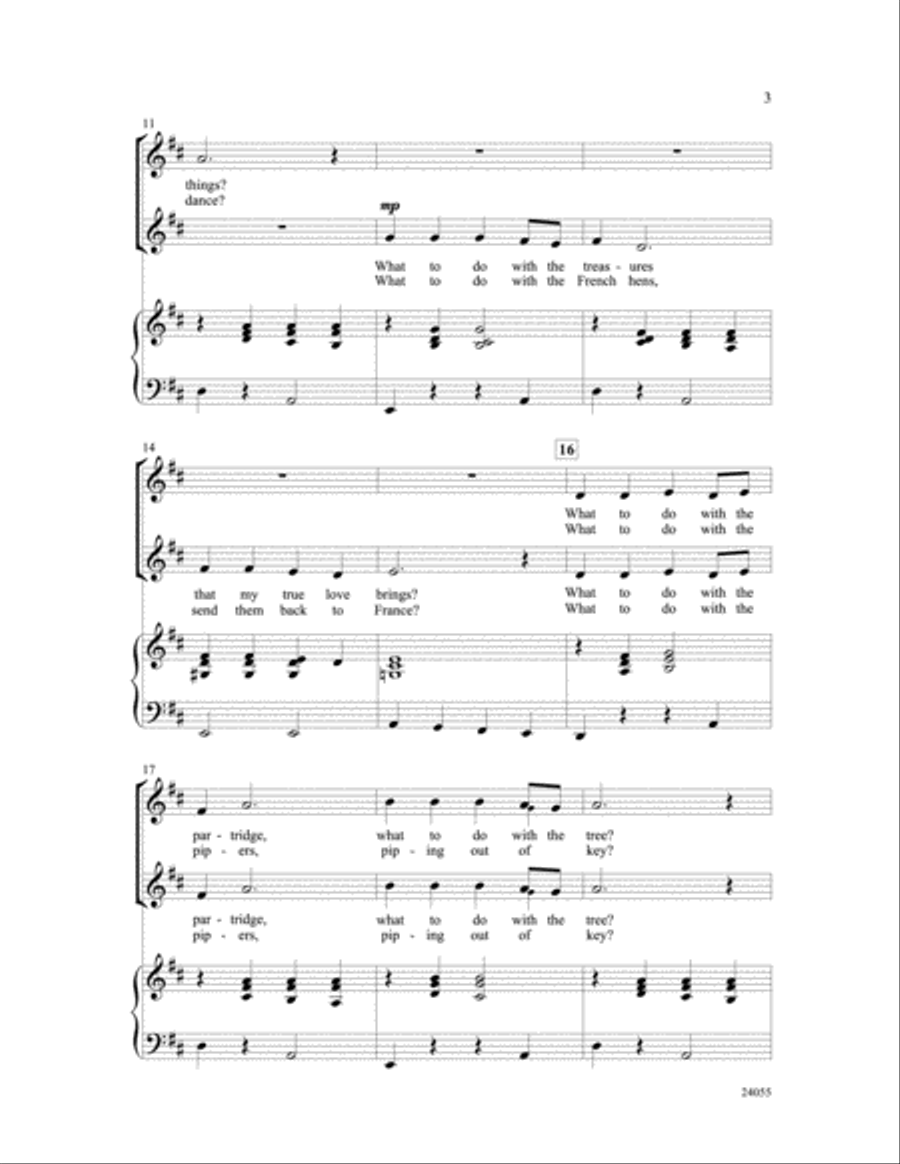 My True Love Gave to Me (What to Do with the Presents?) 2-Part scores gallery preview page 3