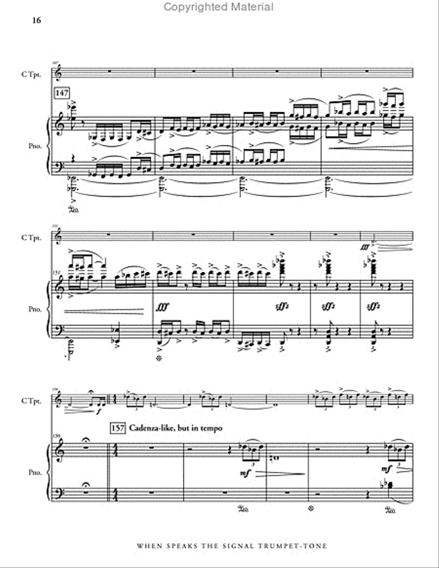 When Speaks the Signal-Trumpet Tone (piano reduction) Flugelhorn scores gallery preview page 17