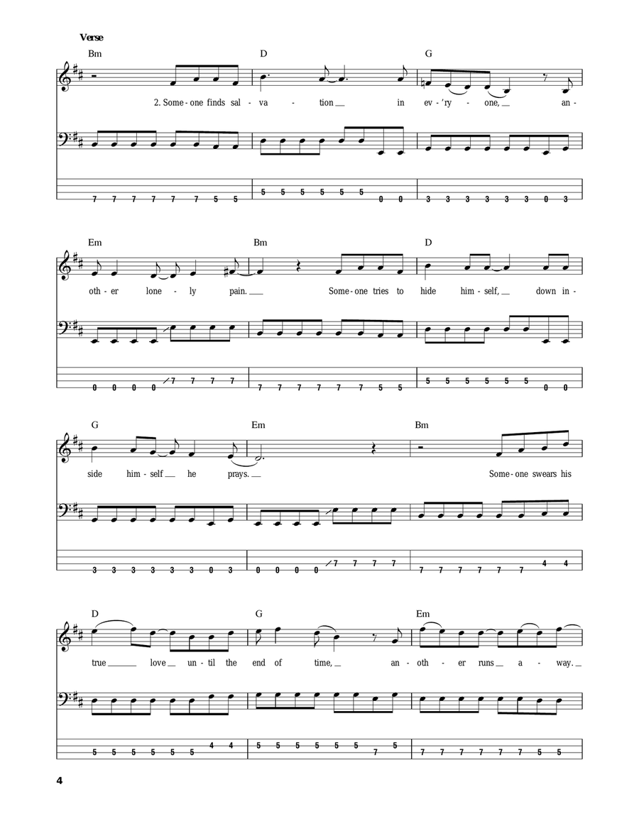 Be Yourself Bass Guitar Tablature scores gallery preview page 4