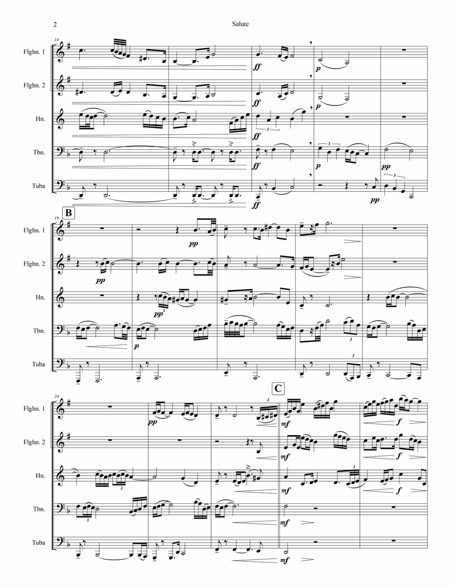 Salute, Op. 125 Brass Quintet scores gallery preview page 6