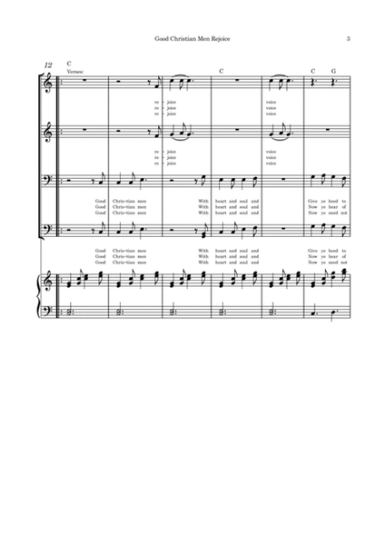 Good Christian Men Rejoice - SATB and piano image number null