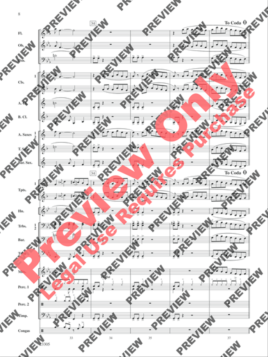 Spy Chase Concert Band scores gallery preview page 9