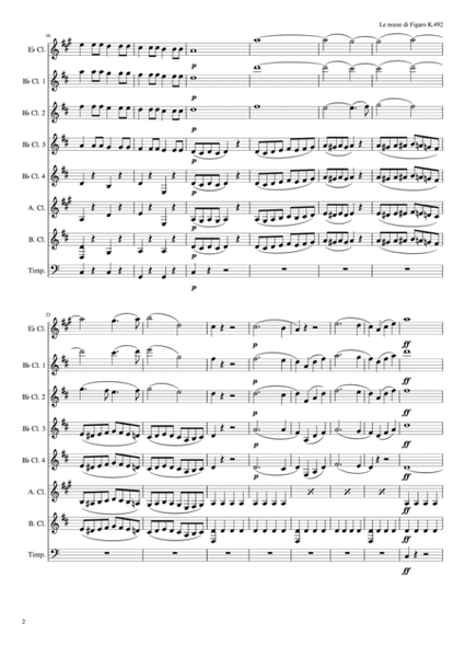 Le nozze di Figaro K.492 / Le Mariage de Figaro Overture for Clarinet Choir