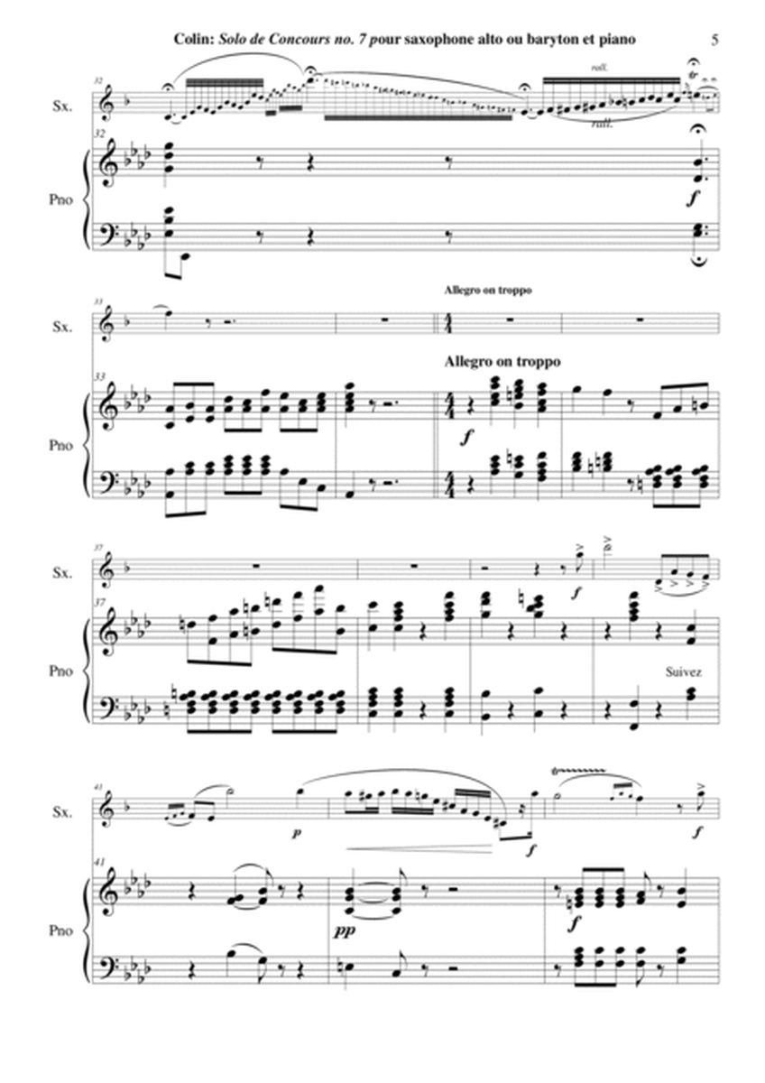Charles Colin: Solo de Concours no. 7 for Eb alto or baritone saxophone and piano, score and part