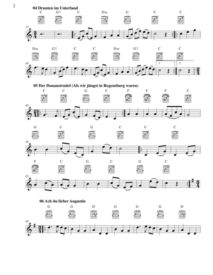 10 Volkslieder - Simple arrangements of 10 German folk songs (soprano recorder and guitar chords) image number null