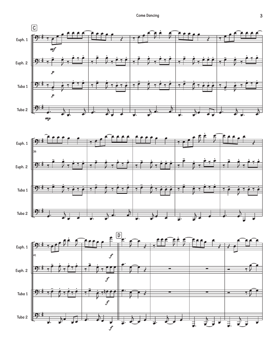 Come Dancing Brass Quartet scores gallery preview page 3