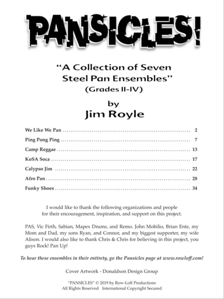 Pansicles - 7 Steel Pan Ensembles for 7 - 9 players Steel Pan scores gallery preview page 2