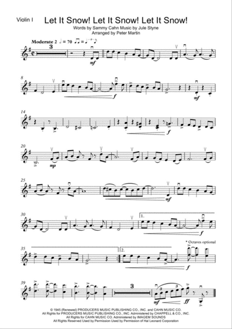 Let It Snow! Let It Snow! Let It Snow! String Quartet scores gallery preview page 3