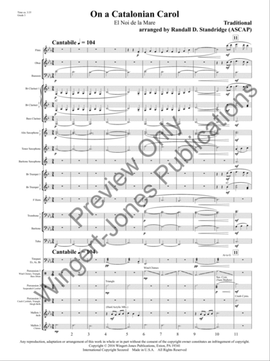 On A Catalonian Carol Concert Band scores gallery preview page 4