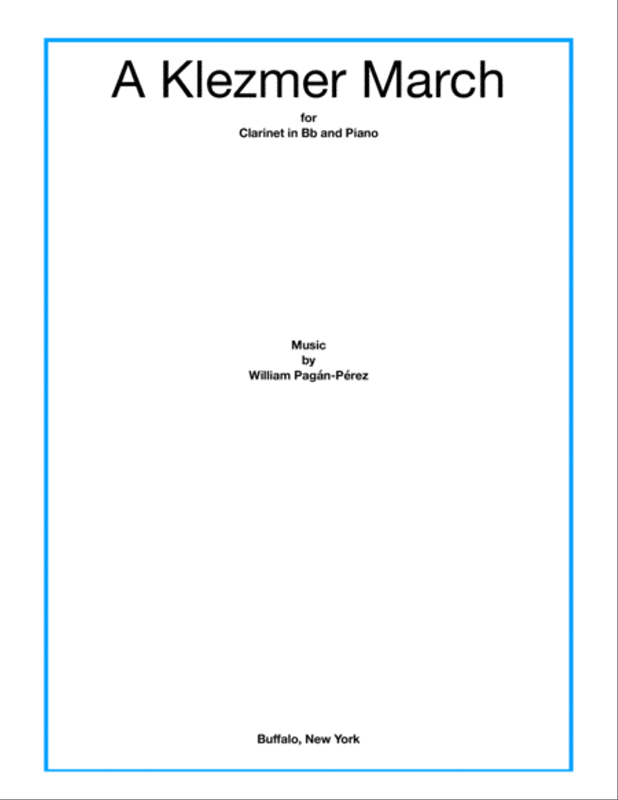 A Klezmer March for Clarinet in Bb and Piano B-Flat Clarinet scores gallery preview page 1