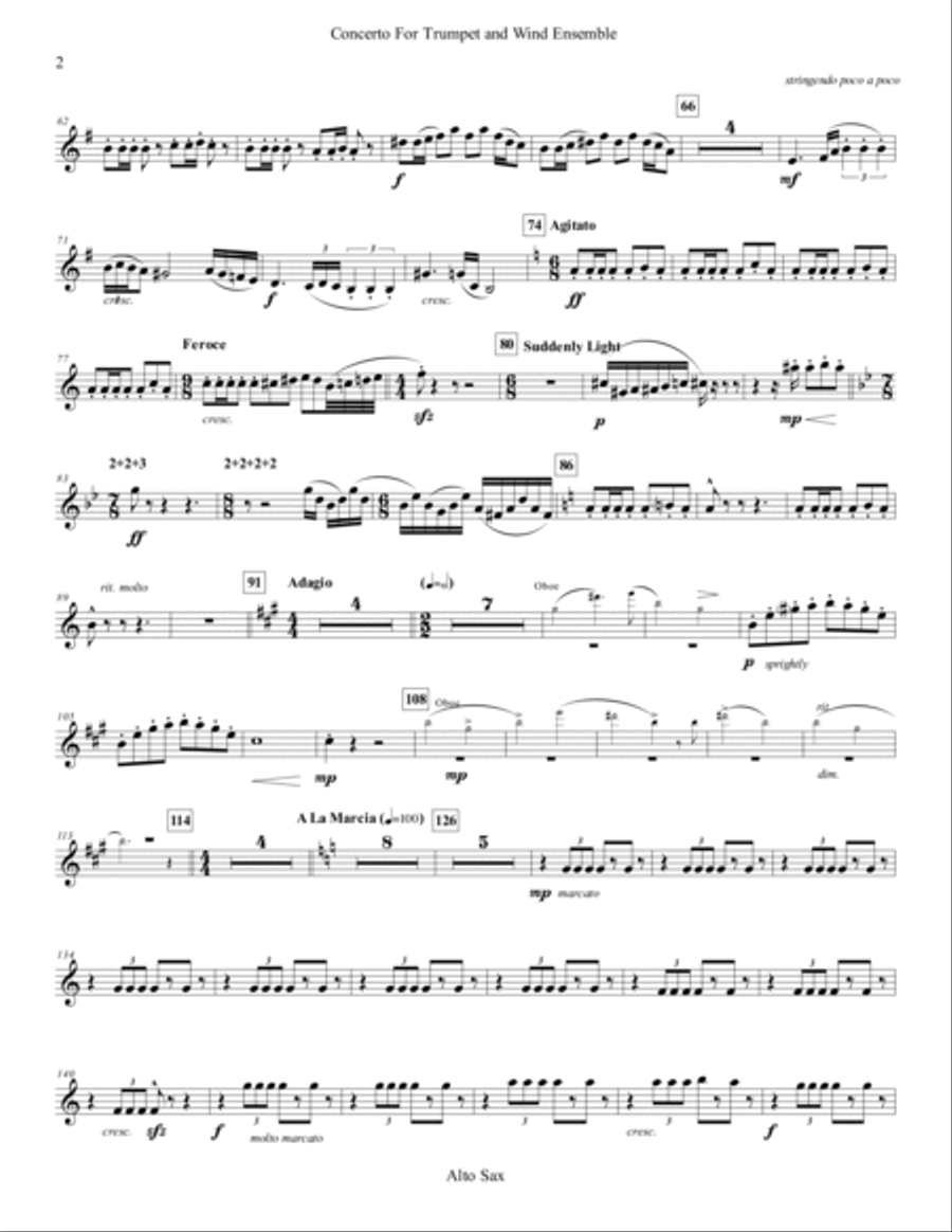 Concerto for Trumpet and Wind Ensemble - Complete Parts Concert Band scores gallery preview page 2