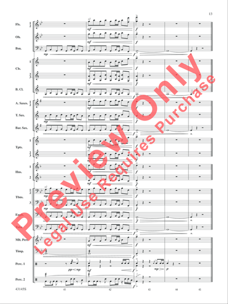 House of Cards (Theme) Concert Band scores gallery preview page 14