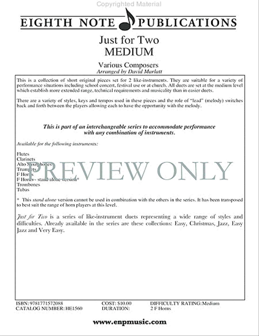 Just for Two Medium Just for Two Medium Small Ensemble scores gallery preview page 2