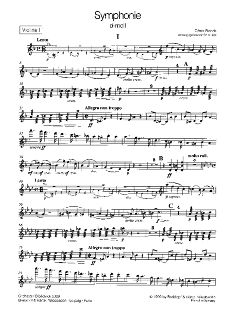Symphony in D minor Orchestra scores gallery preview page 2