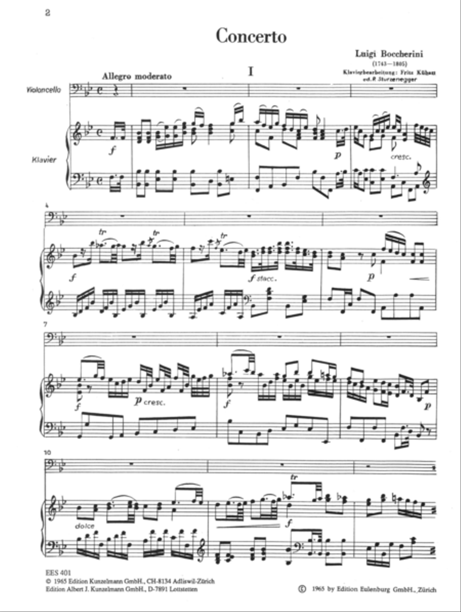 Concerto for cello Piano scores gallery preview page 2