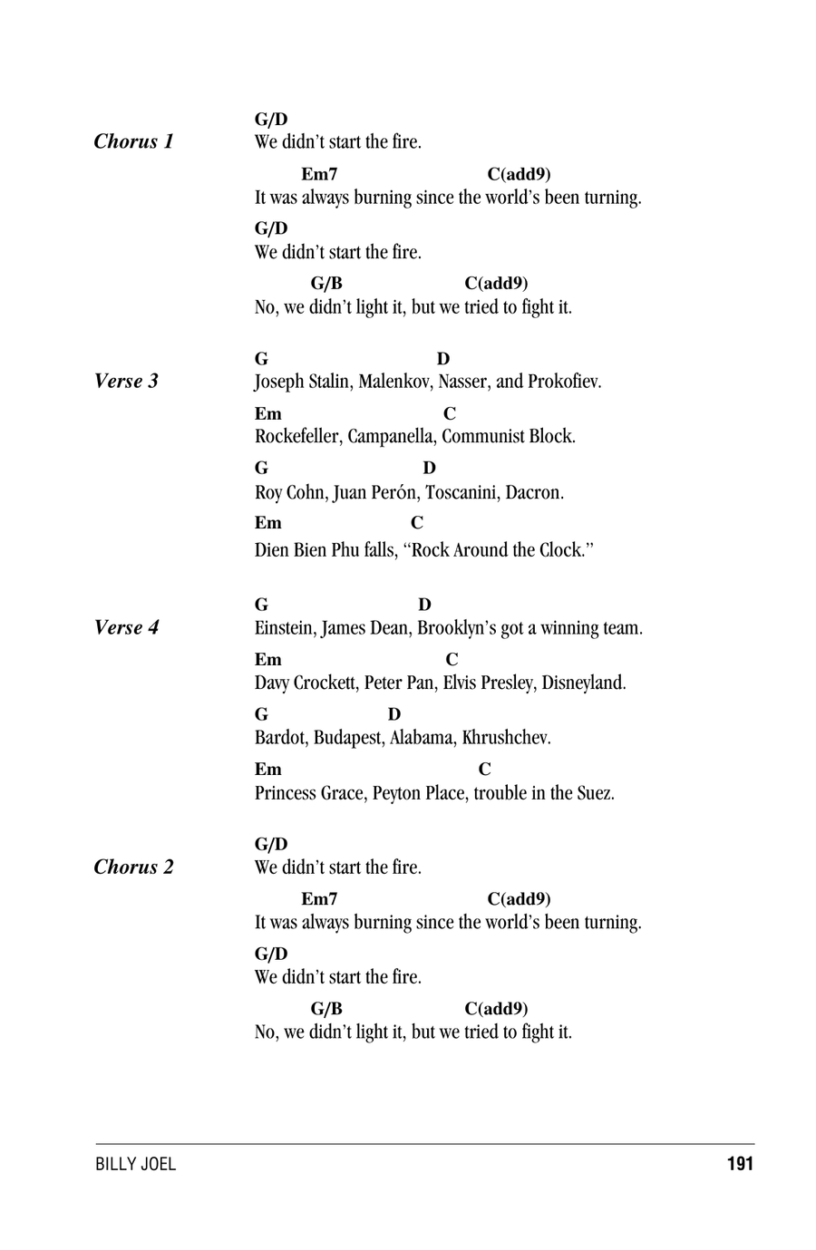 We Didn't Start The Fire We Didn't Start The Fire Piano scores gallery preview page 2