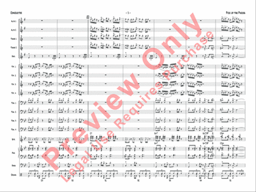 Pick Up the Pieces (score only) Jazz Ensemble scores gallery preview page 8