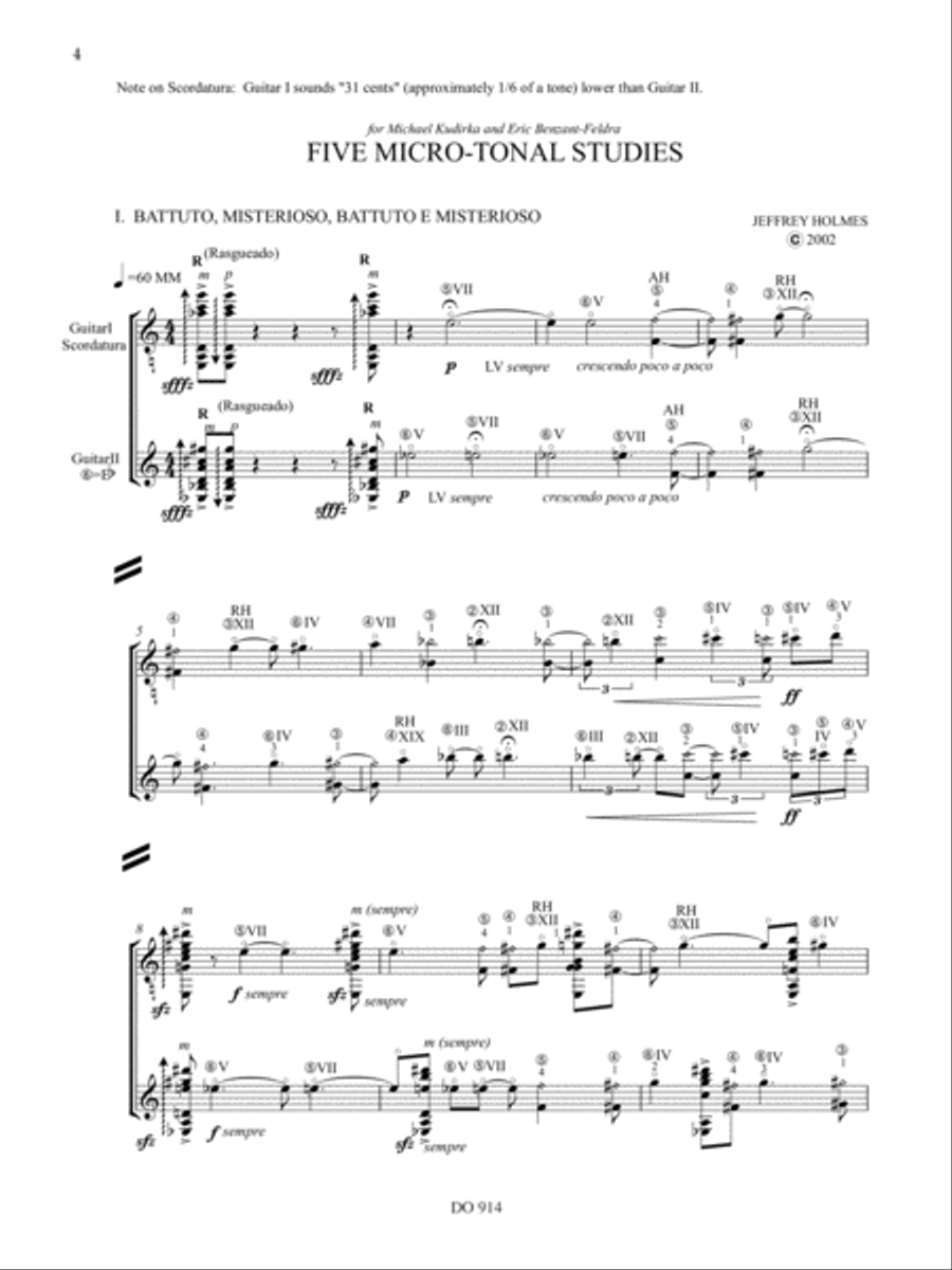 Five micro-tonal studies Five micro-tonal studies Classical Guitar scores gallery preview page 5