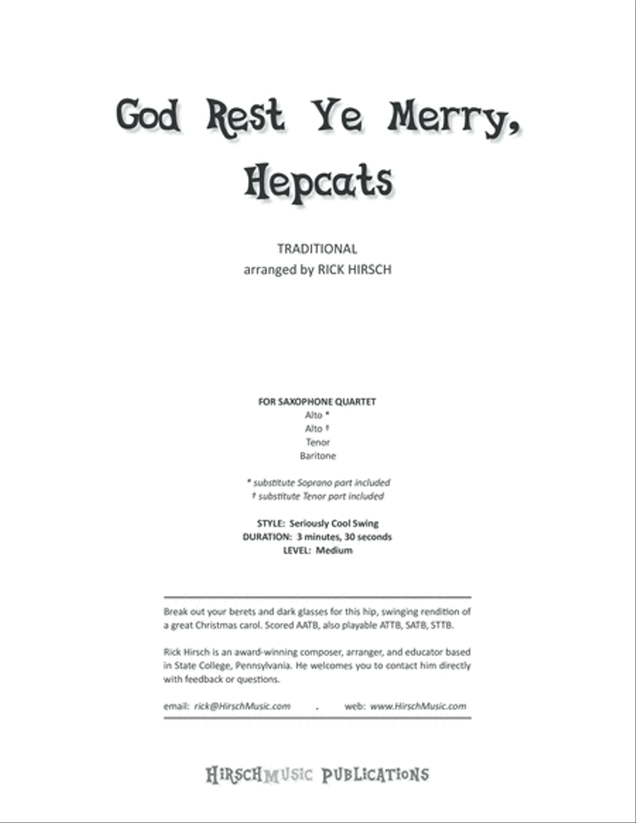 God Rest Ye Merry, Hepcats - saxophone quartet Saxophone Quartet scores gallery preview page 2