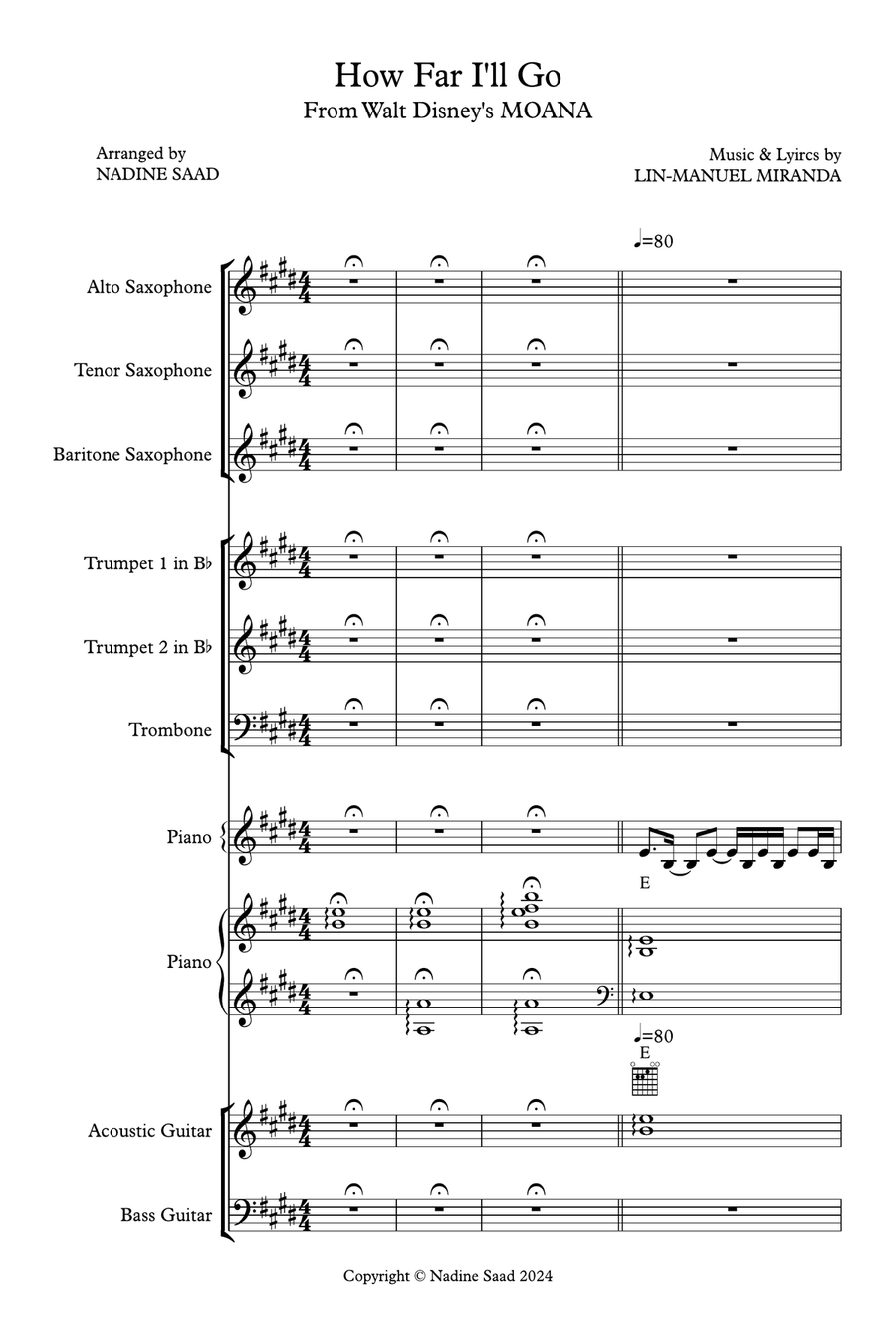 How Far I'll Go How Far I'll Go Concert Band scores gallery preview page 1