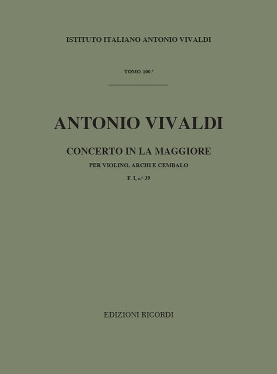Concerto Per Violino, Archi E BC: In La Rv 343