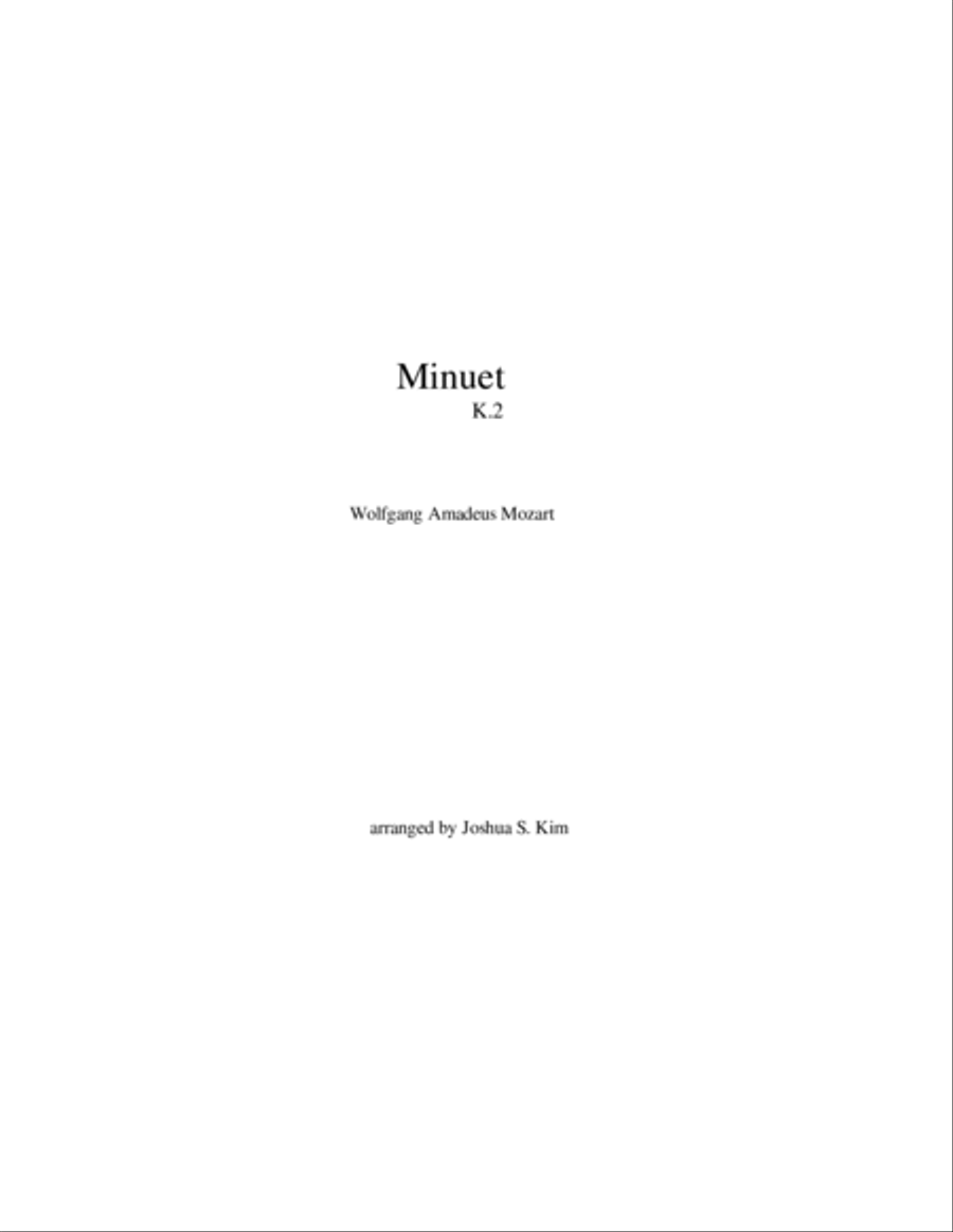 Minuet for String Trio (K. 2) String Trio scores gallery preview page 1