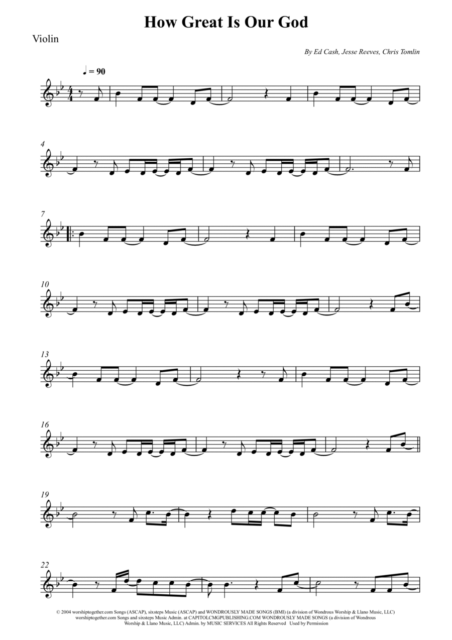 How Great Is Our God How Great Is Our God Violin Solo scores gallery preview page 1