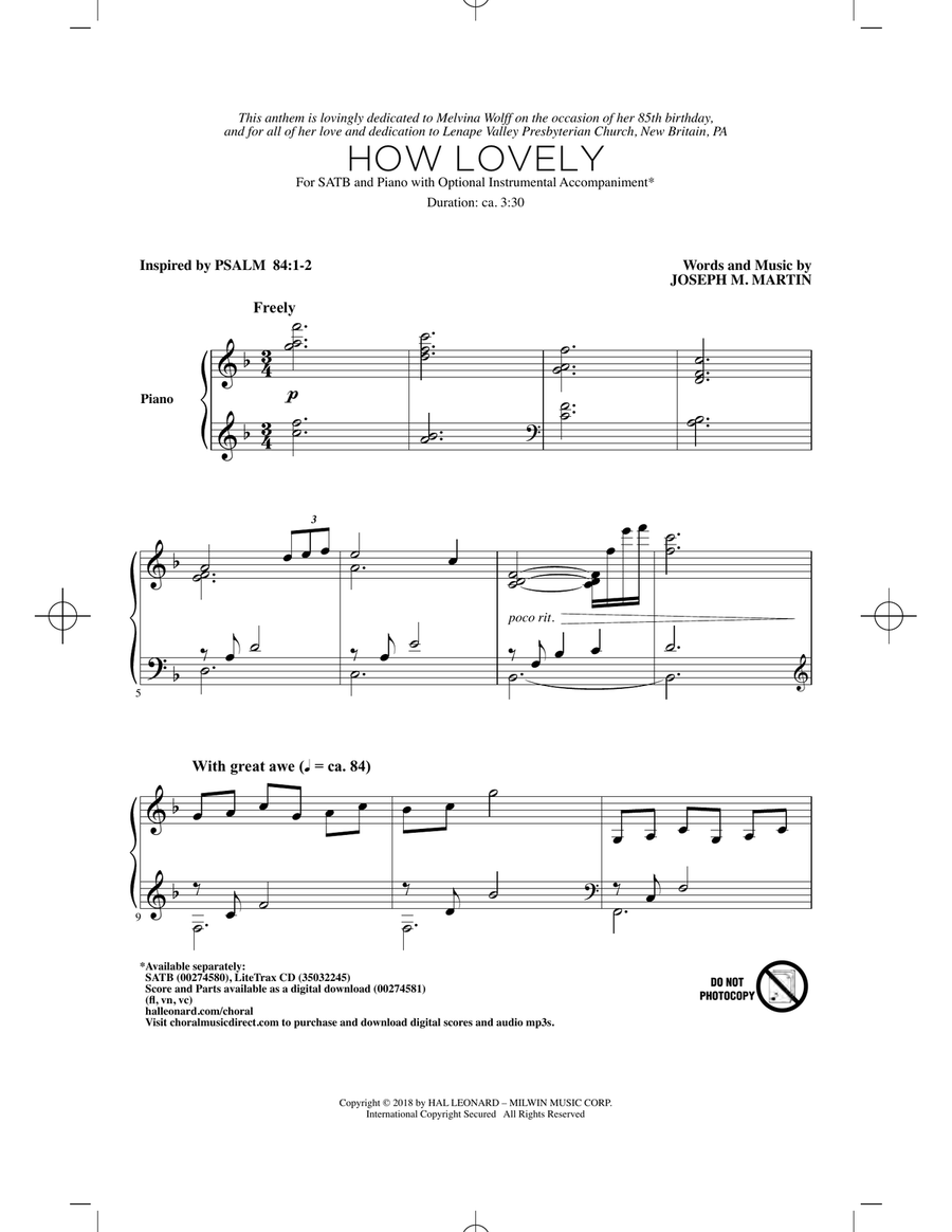 How Lovely 4-Part scores gallery preview page 1