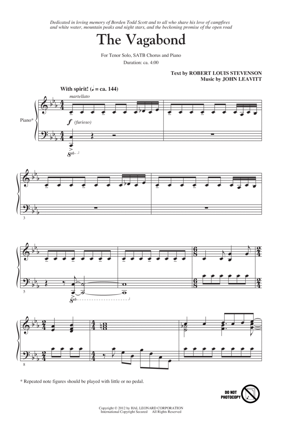 The Vagabond The Vagabond 4-Part scores gallery preview page 1