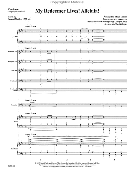 My Redeemer Lives! Alleluia! - Brass and Percussion Score and Parts image number null