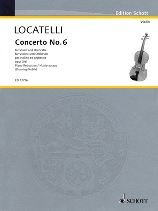 Book cover for Concerto No. 6 for Violin and Orchestra, Op. 3
