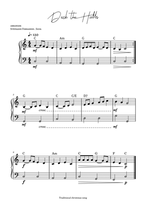 Deck the Halls - piano solo in C major