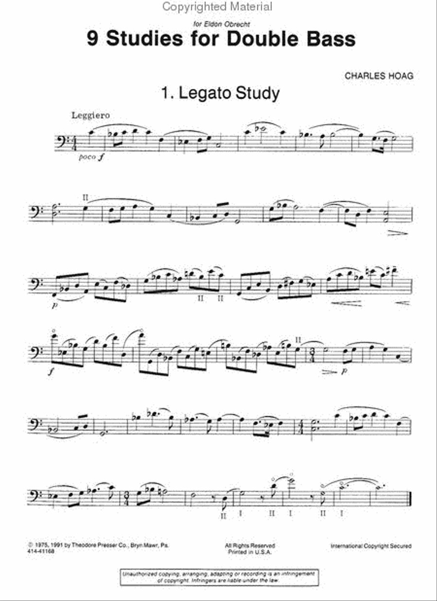 9 Studies For Double Bass Chamber Music scores gallery preview page 2