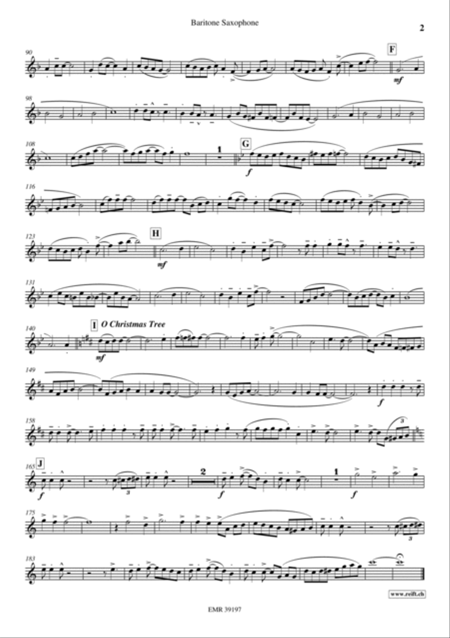 Swinging Santa Claus Swinging Santa Claus Baritone Saxophone scores gallery preview page 3