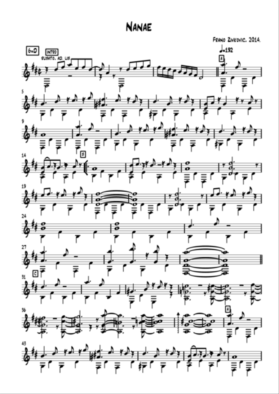 Nanae Guitar Solo scores gallery preview page 2