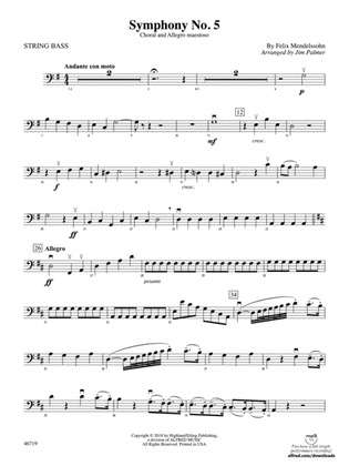 Book cover for Symphony No. 5: String Bass