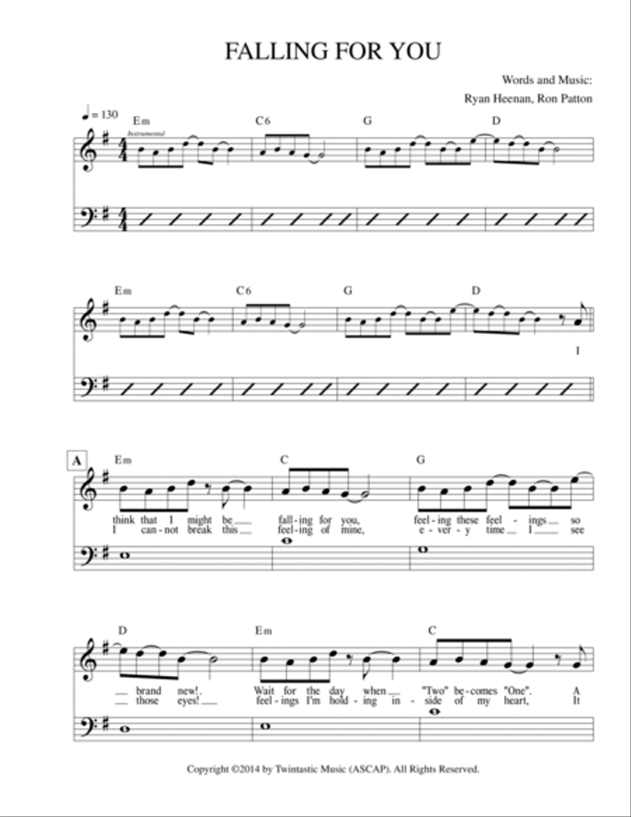 Falling For You Falling For You Piano, Vocal, Guitar scores gallery preview page 2