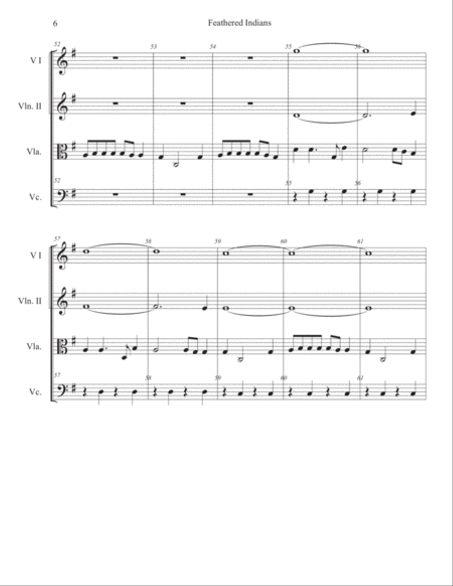 Feathered Indians String Quartet scores gallery preview page 6