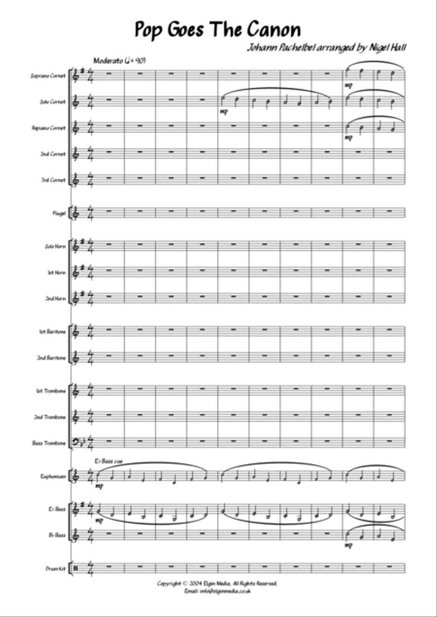 Pop Goes The Canon - Brass Band Pop Goes The Canon - Brass Band Brass Band scores gallery preview page 3