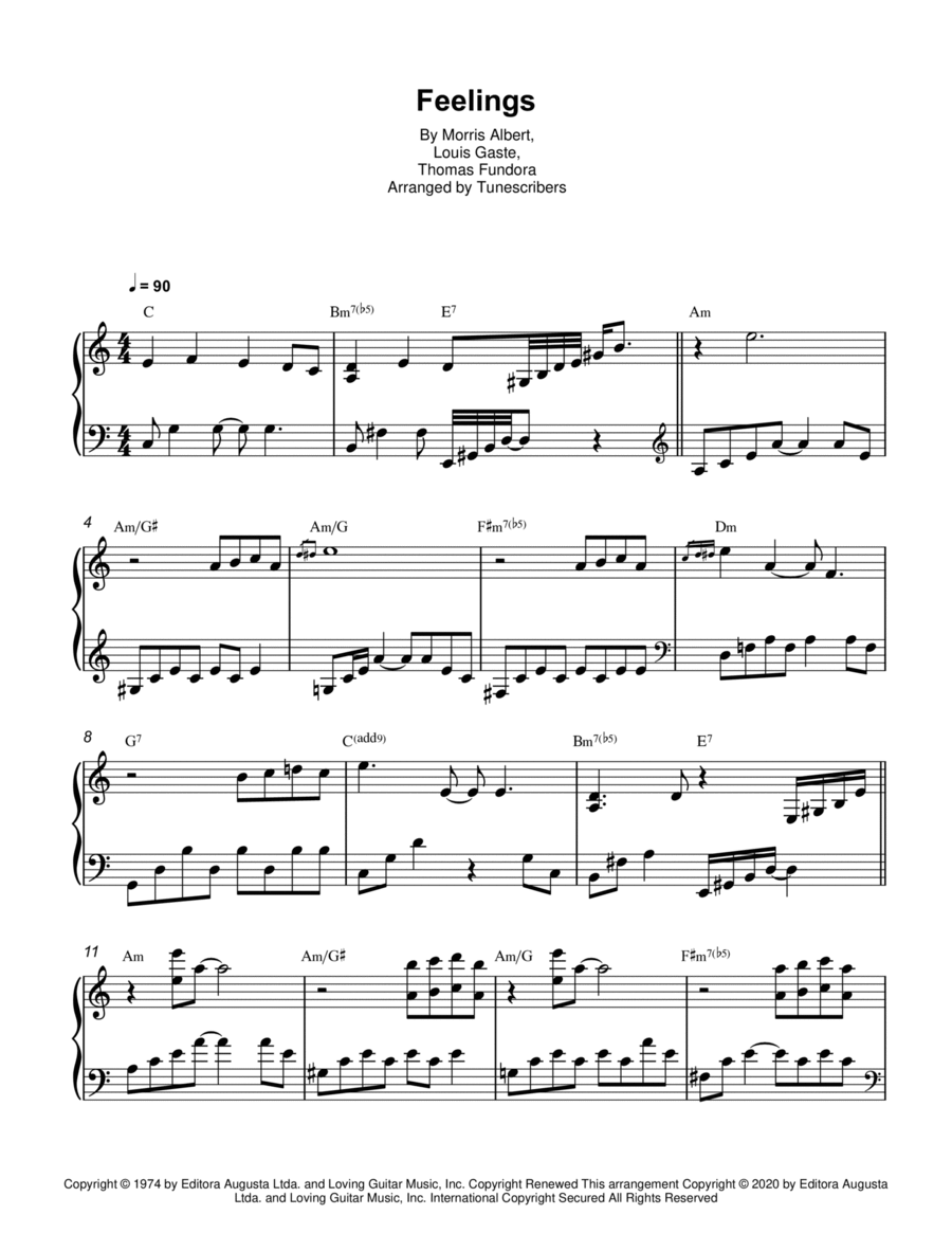 Feelings (Piano solo) Piano Solo scores gallery preview page 1