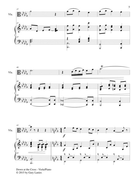 DOWN AT THE CROSS (Duet – Viola and Piano/Score and Parts) image number null