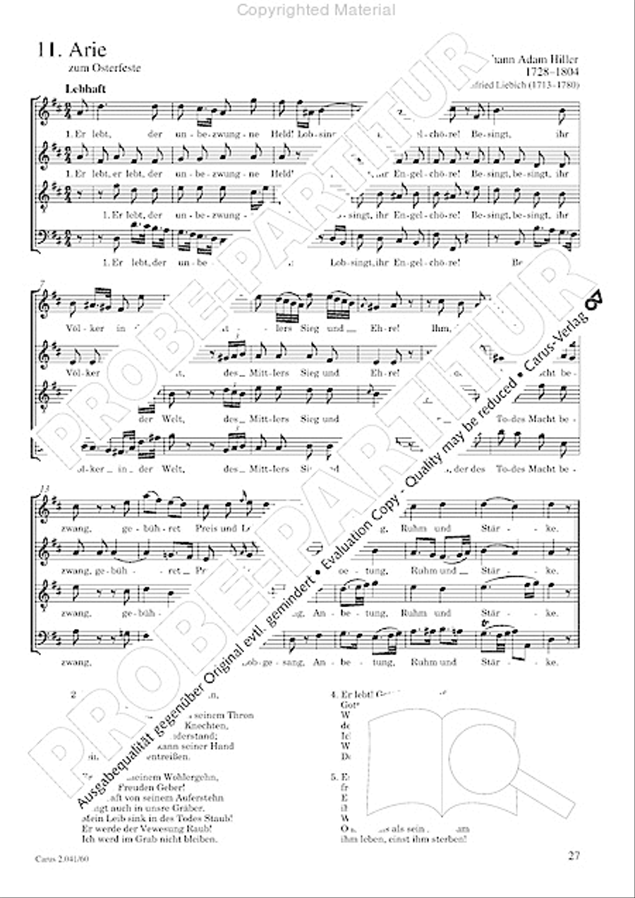 Motets and arias for choirs collected and edited by Johann Adam Hiller, vol. 6 Voice Solo scores gallery preview page 28