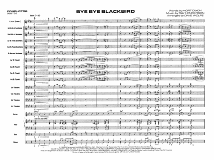 Bye Bye Blackbird Jazz Ensemble scores gallery preview page 4