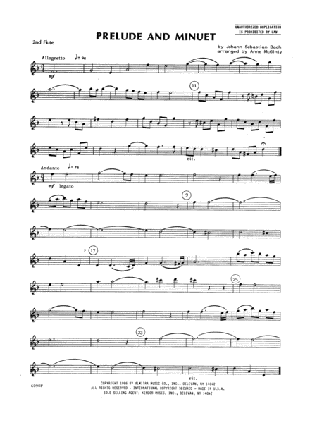 Prelude And Minuet - Flute 2