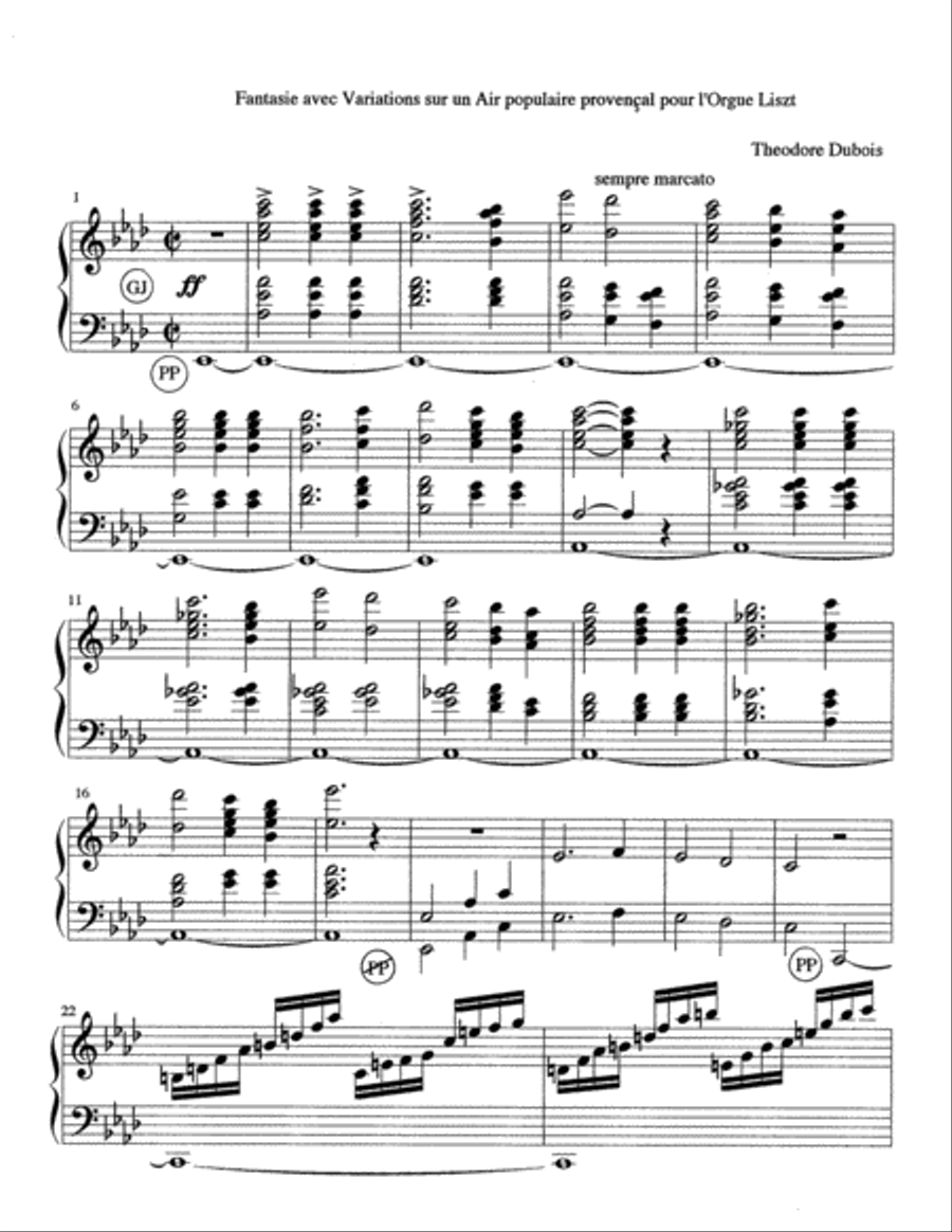 Fantasy on provençal air for Liszt Organ Organ Solo scores gallery preview page 3