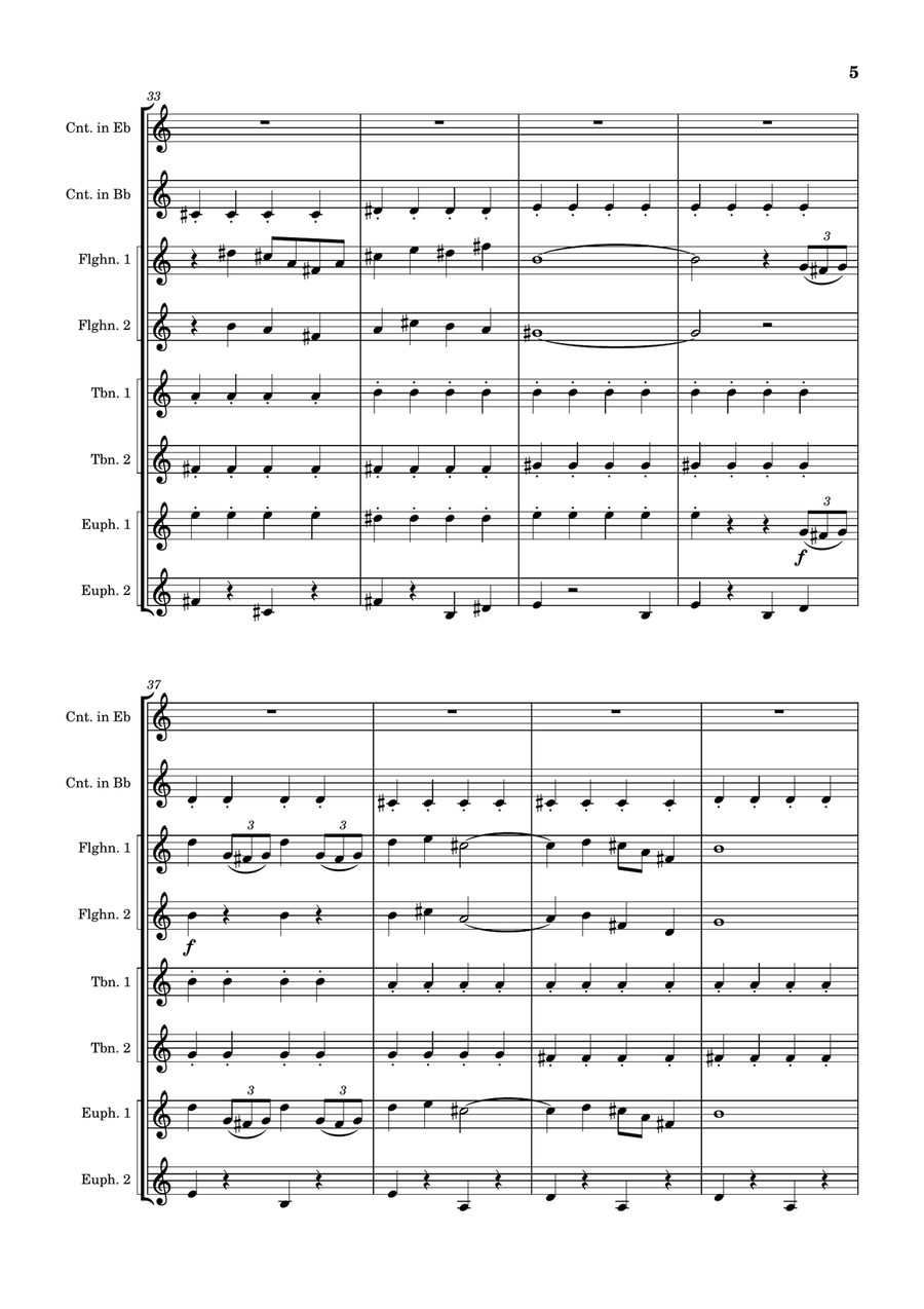 Sleigh Ride Brass Ensemble scores gallery preview page 5