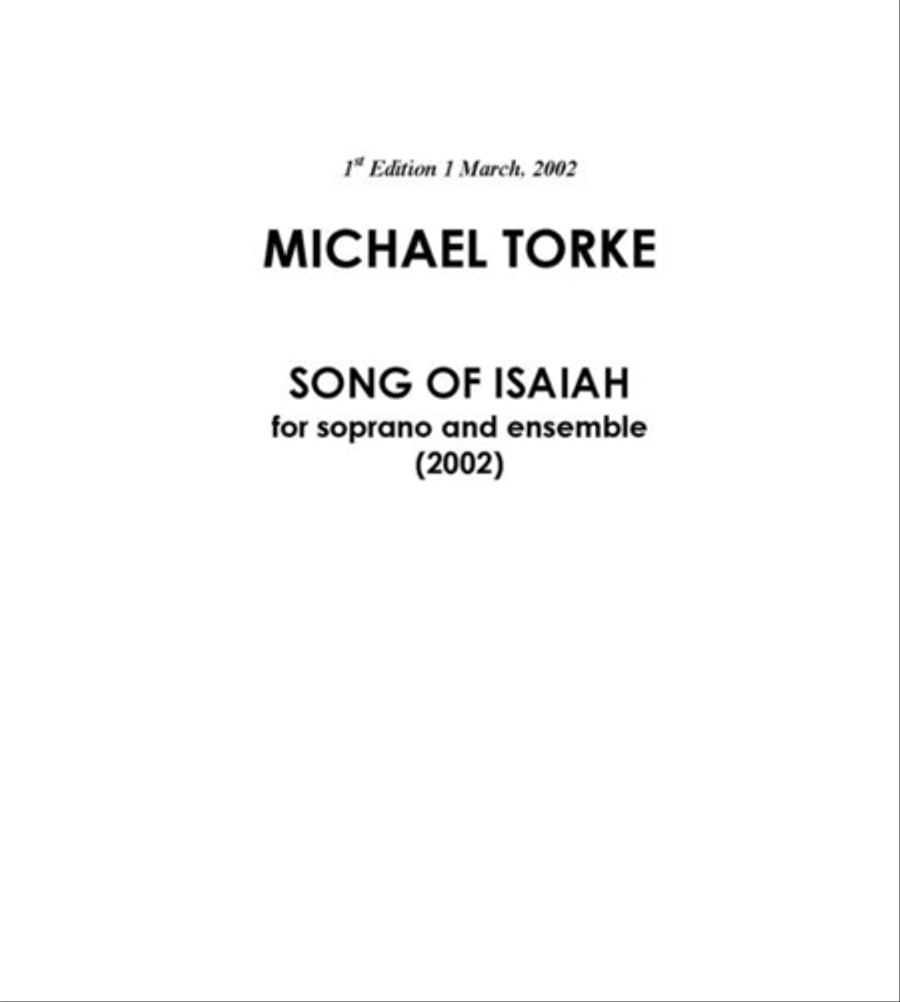 Song of Isaiah (score) Chamber Orchestra scores gallery preview page 1