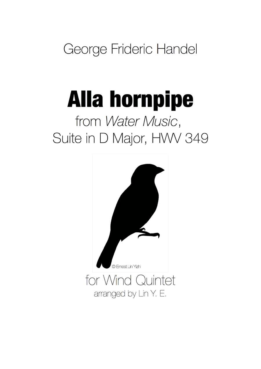 Handel - Alla Hornpipe from Water Music Suite for Wind Quintet Woodwind Quintet scores gallery preview page 1