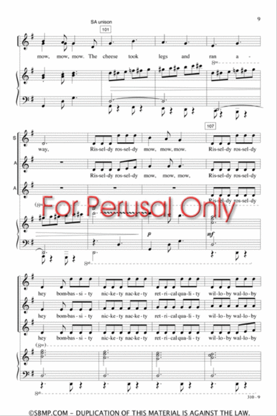 Risseldy Rosseldy - SA Octavo SA scores gallery preview page 8