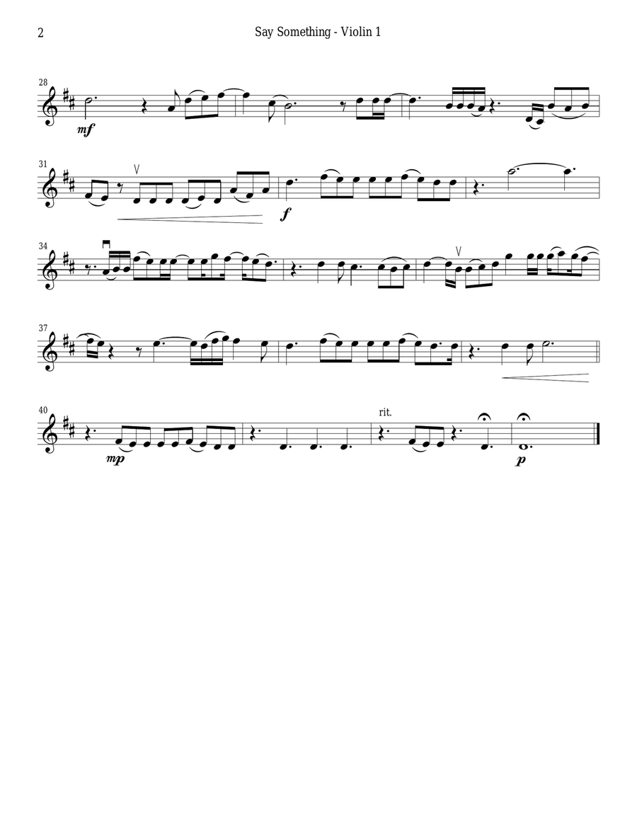 Say Something String Quartet scores gallery preview page 2
